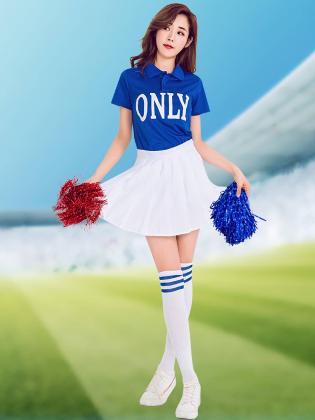 The opening ceremony of the annual conference women's team playing uniform sports meeting, cheerleader cheerleading performance evening dance performance clothing