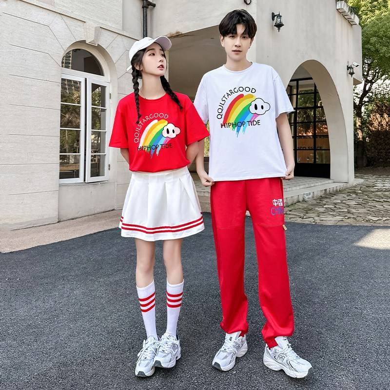 Student Rainbow cheerleader clothing adult summer sports meeting class service high school student radio gymnastics group performance service
