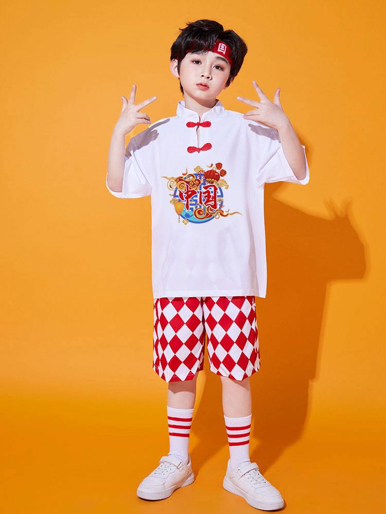 Children's cheerleading clothing suit elementary school students summer short -sleeved sports conference kindergarten service performance clothing