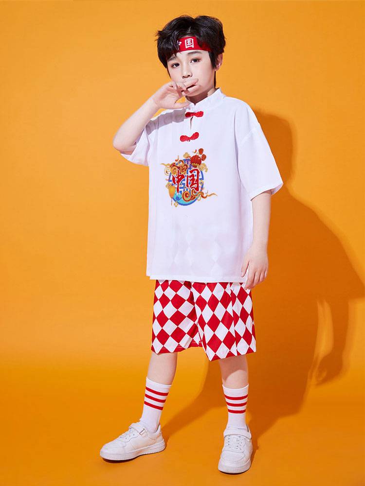 Children's cheerleading clothing suit elementary school students summer short -sleeved sports conference kindergarten service performance clothing