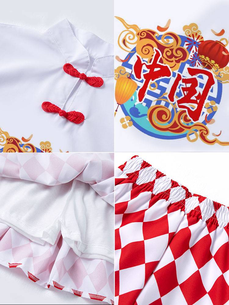 Children's cheerleading clothing suit elementary school students summer short -sleeved sports conference kindergarten service performance clothing
