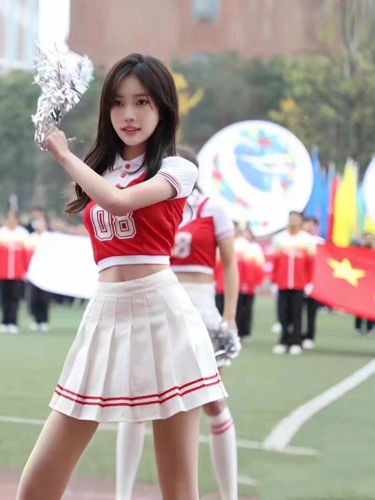 Lara team clothing girls age sexy student men and women football baby campus sports meeting la la la la performance service