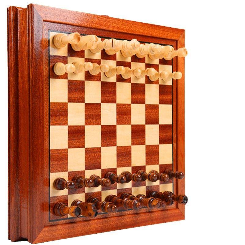 Magnetic International Chess Wooden Desktop game chess and card drawer storage Portable manufacturer direct selling environmental lacquer