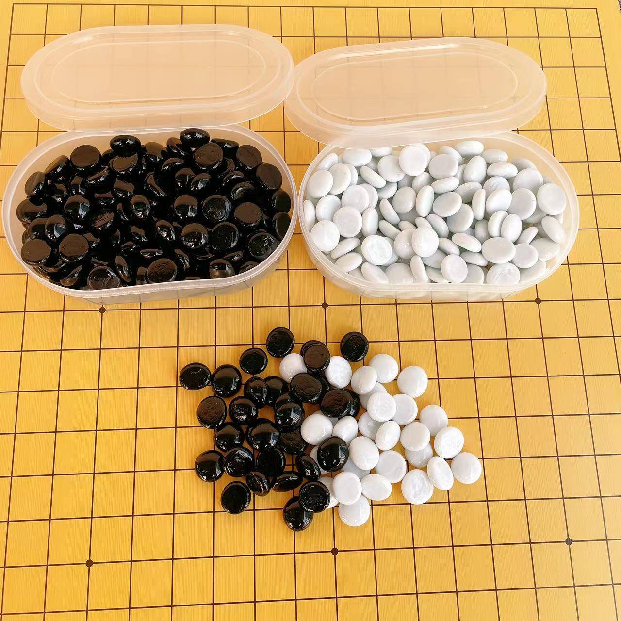 Children's Go, Wuzi Chess Beginner Adult Black and White Glass Glass, Lianzhu Nineteen Road Chessboards Send the Gate Book