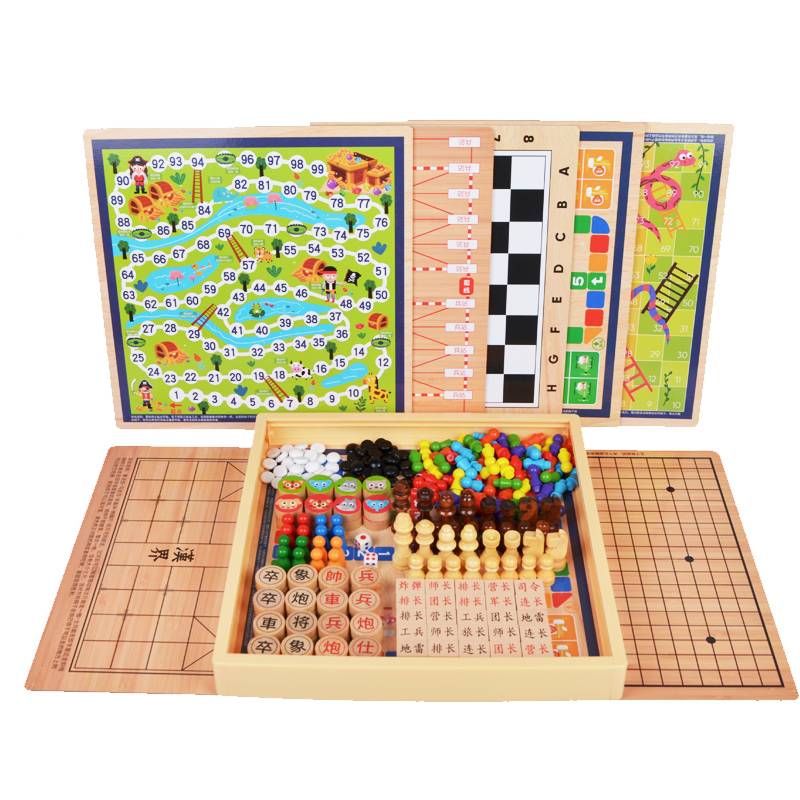 Flying chess chess, five sons, fighting beasts, chess chess, children's puzzle multi -function chessboard multi -combined toy