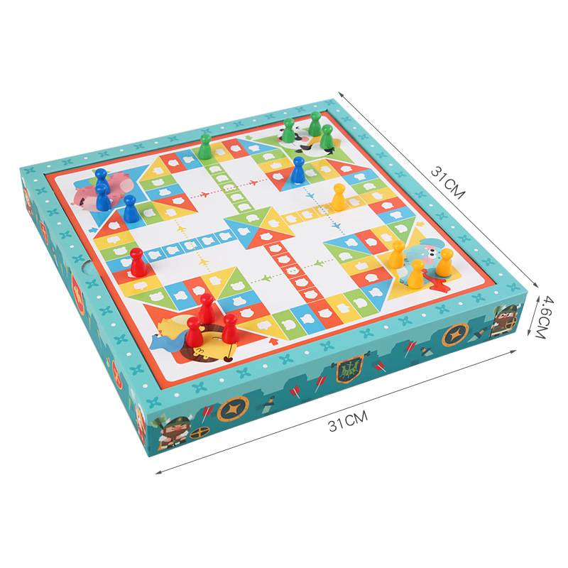 Flying checkers multi-purpose, five-track chess board, and a game of chess and beasts