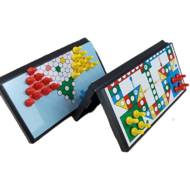 Children's magnetic folding portable gift flying chess chess and five sons chess fighting beasts international chess jump