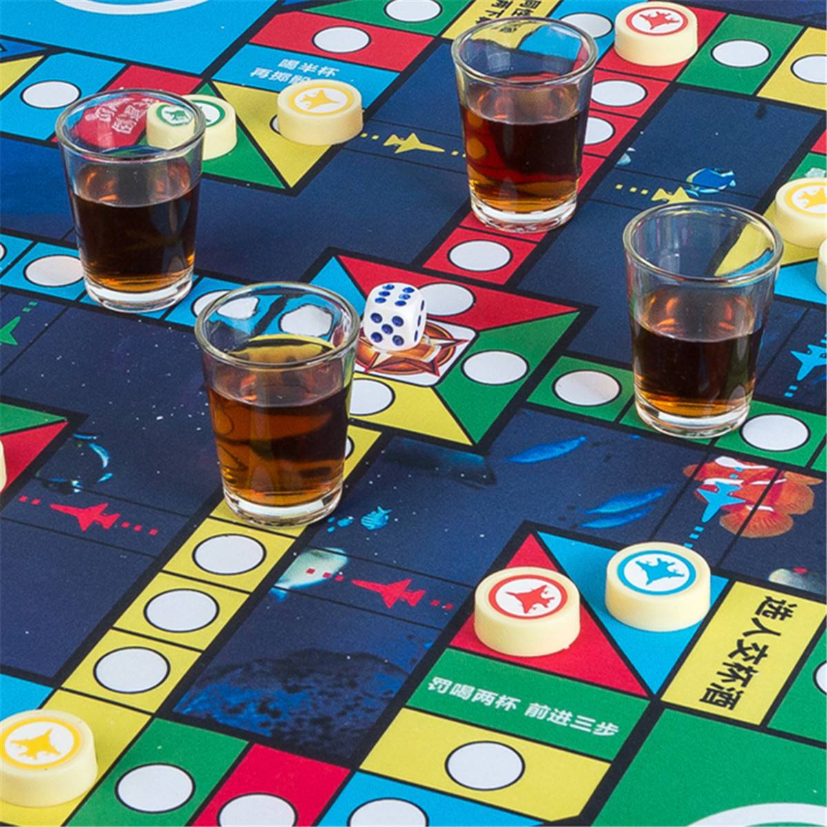 Drinking version of flying chess checked chess multi -carpet, young children dice game chess board games, party bar, toys