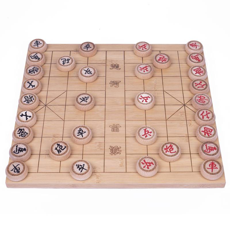 Chinese chess adult large solid wood chess durable beylum chess and primary school students folding chess chess leather chess