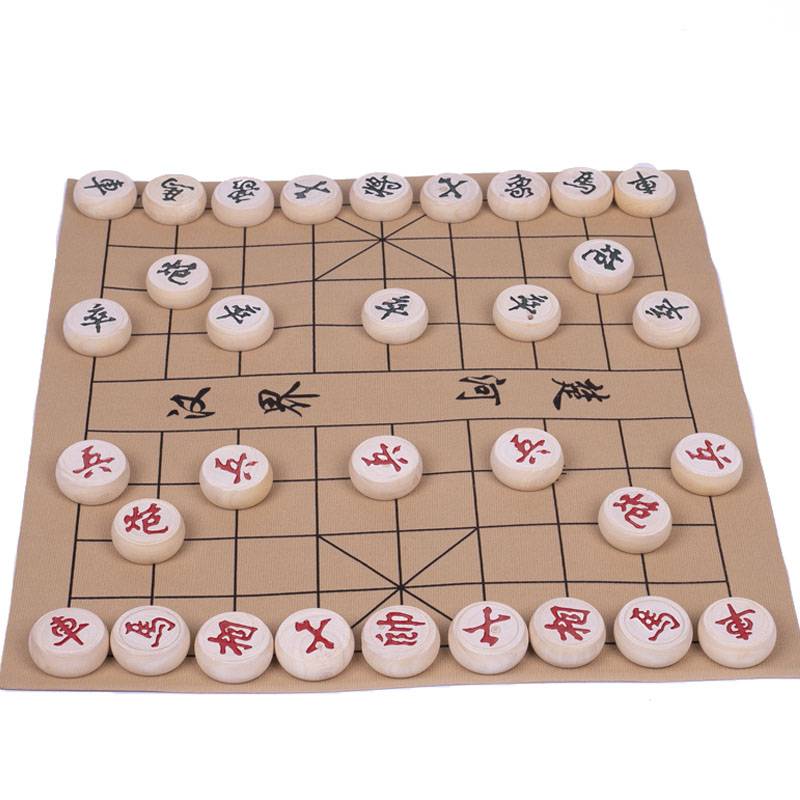 35#Birch chess+leather chessboard to send books