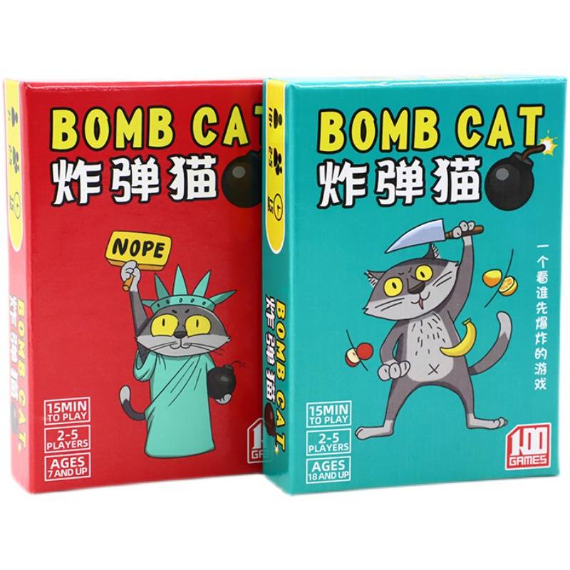 A full set of explosive cats board game card redesign version of the Chinese version of adult casual party desktop game