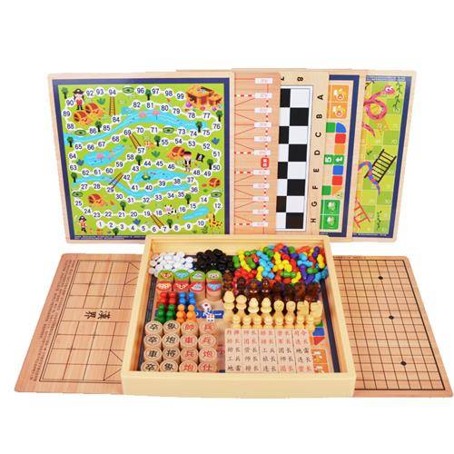 Chess and card puzzle h, children boy boy 456 -year -old chess chess, five -son chess three -in -line chess set combination