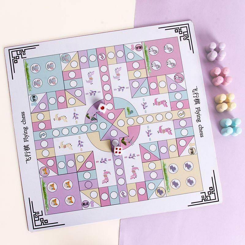 Digital checked flying chess adventure chess children's adventure chess and wood -making multi -function game chess toy parent -child interaction