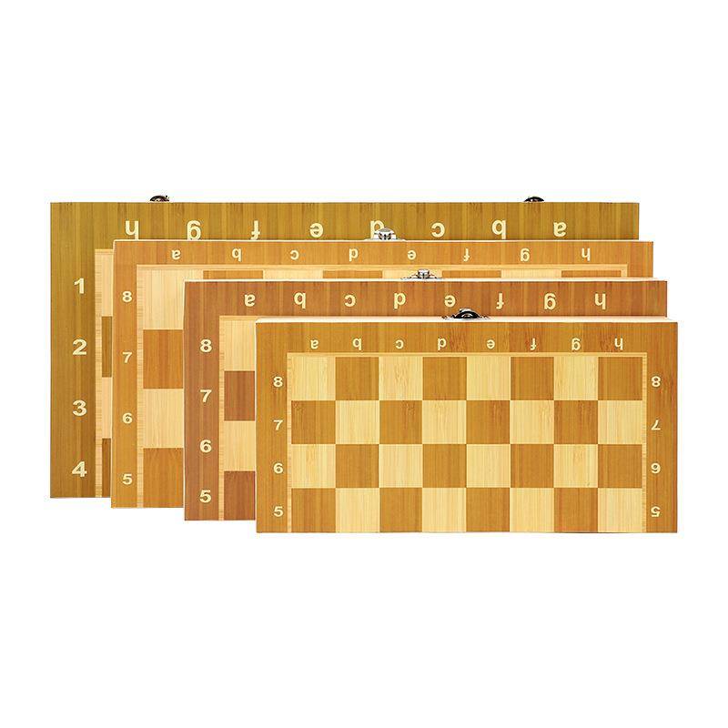 Cross-border Magnetic Chess Wood Collapsible Color Box for Two Post-Trival Chess Toys