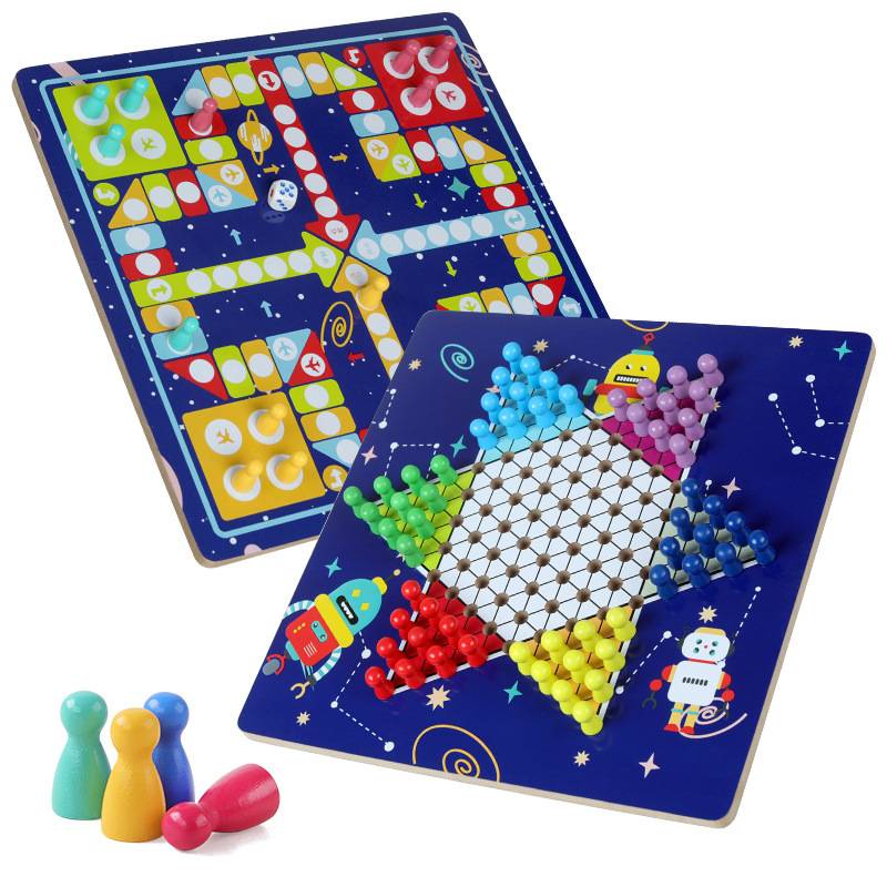 Flying Chess Five Chessers for Early Learning for Children, multi-purpose chess board for primary school children