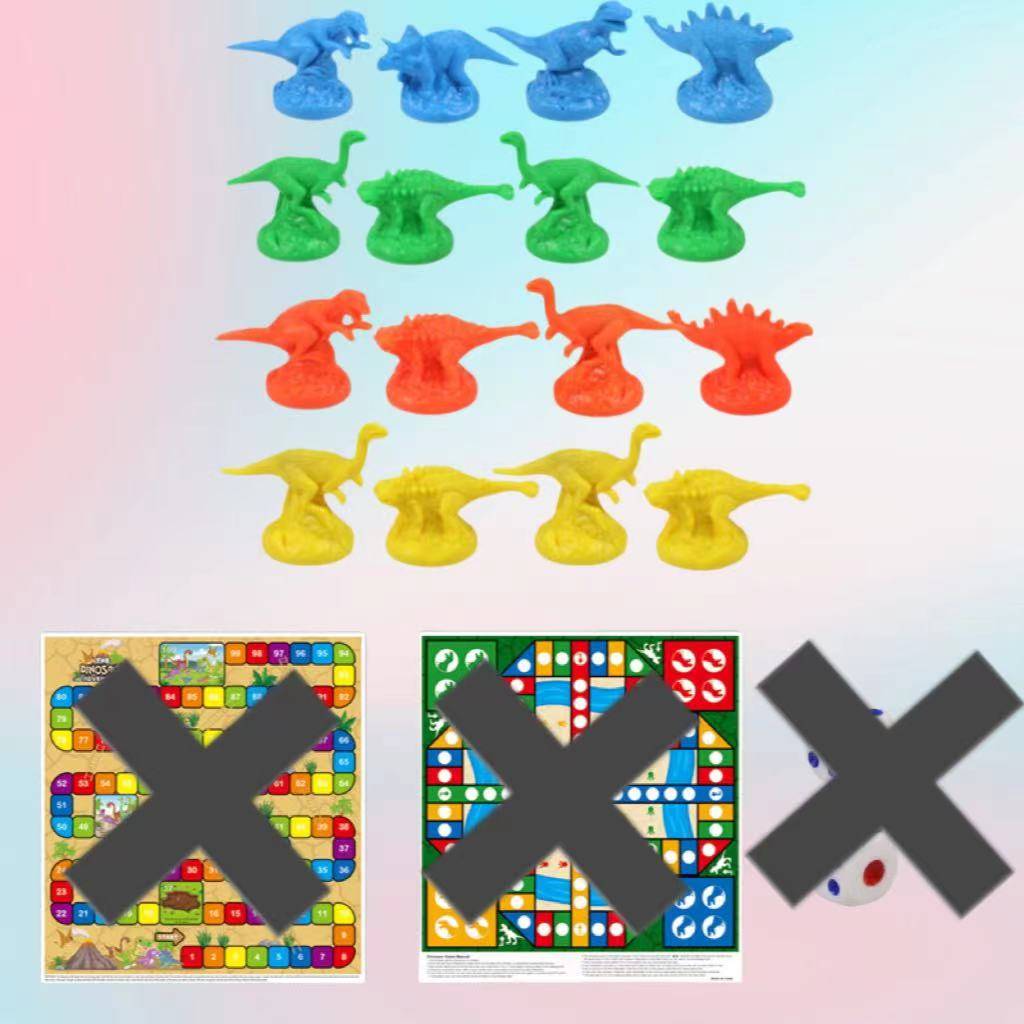 24 dinosaurs + 2 dice + 2 drawings