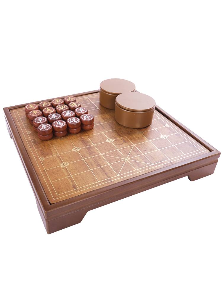 Go chess two -in -one children's student puzzle beginner set five -son adult special solid wood double -sided chessboard