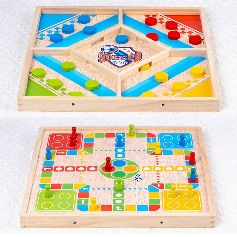 Explosion children's board games Parent -child interactive game wooden toys multi -function flying chess multiplayer battle bombs fighting chess