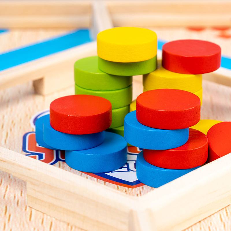 Explosion children's board games Parent -child interactive game wooden toys multi -function flying chess multiplayer battle bombs fighting chess