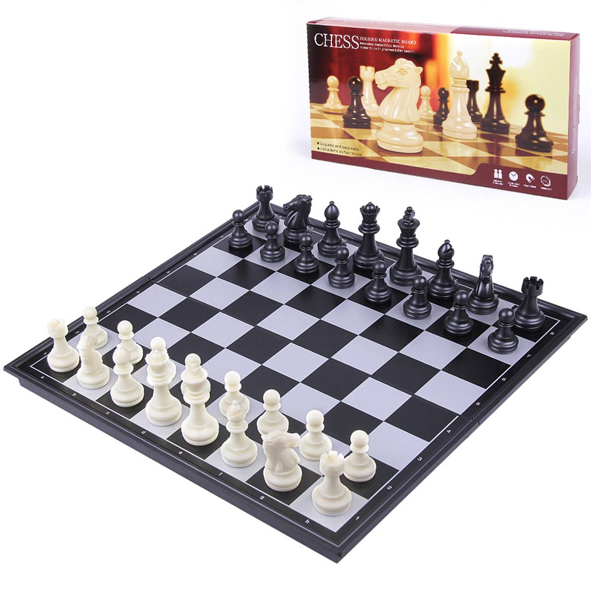 UB AIA genuine gold and silver color magnetic chess can fold chessboard chess game toys chess chess