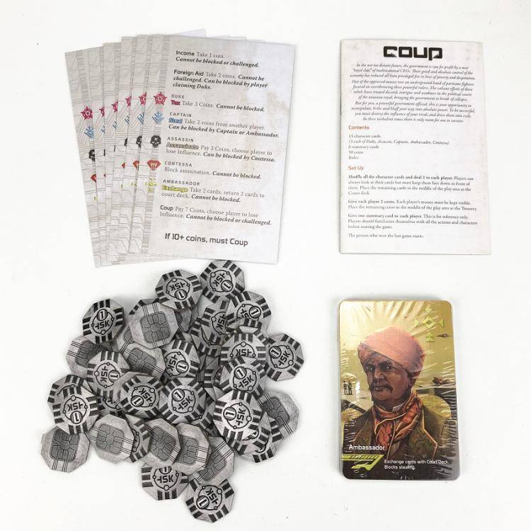 Coup spot Chinese and English version of the rebellion coup table game desktop game card toys casual chess