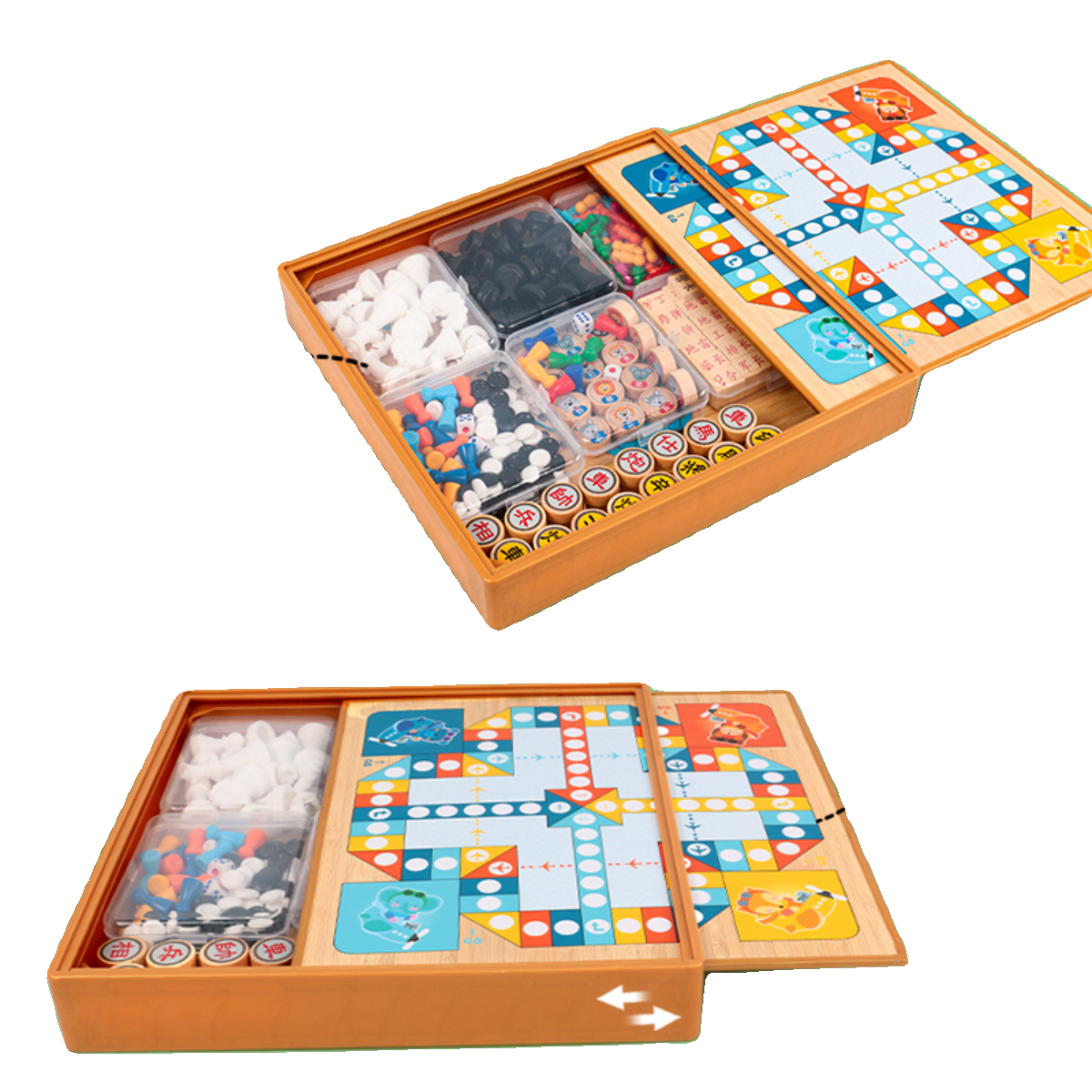 A multi-purpose chess board for five sets of chess chess, for children of the Veterinary Chess