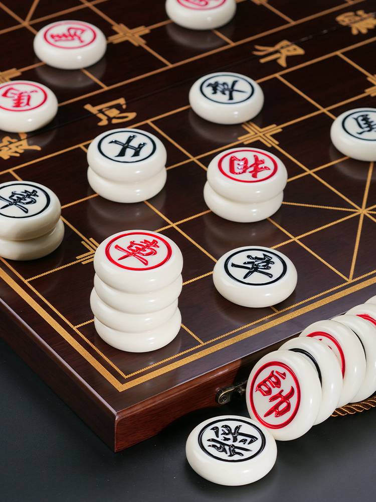 Jade chess Chinese chess a full set of gifts with chessboards with large pieces like a chessboard full set of chessboard table soft cloth and rubber cards