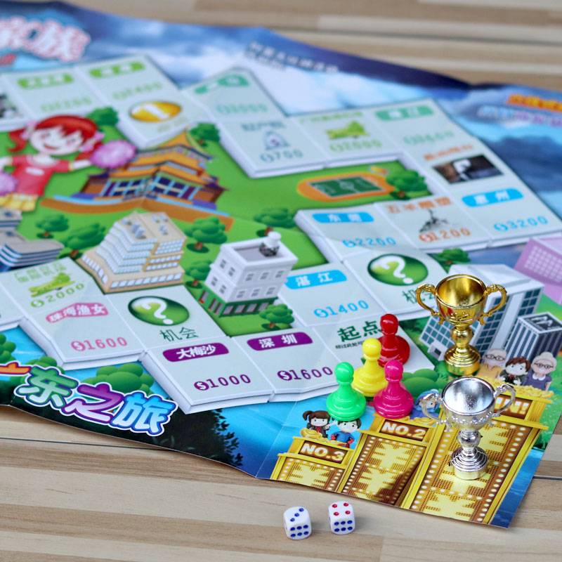 Taking a trophy Chinese trip to the Dalong Family Children's Children's Boarded Board of Toy toys Shanghai Guangdong Journey to the Rich game chess