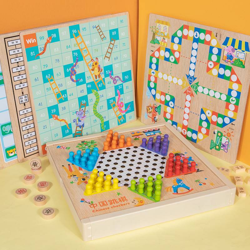 Flying Chess Children Five Chess Chess Toys Multi-Function Chess Boarding of Chessing Tables and Table Tourists