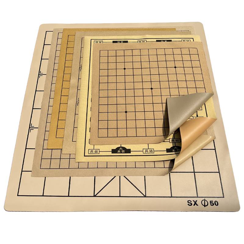 Chinese chess fifth son chess and Go leather chessboard imitation leather disk folding portable thick soft chessboard double -sided 19 line disk