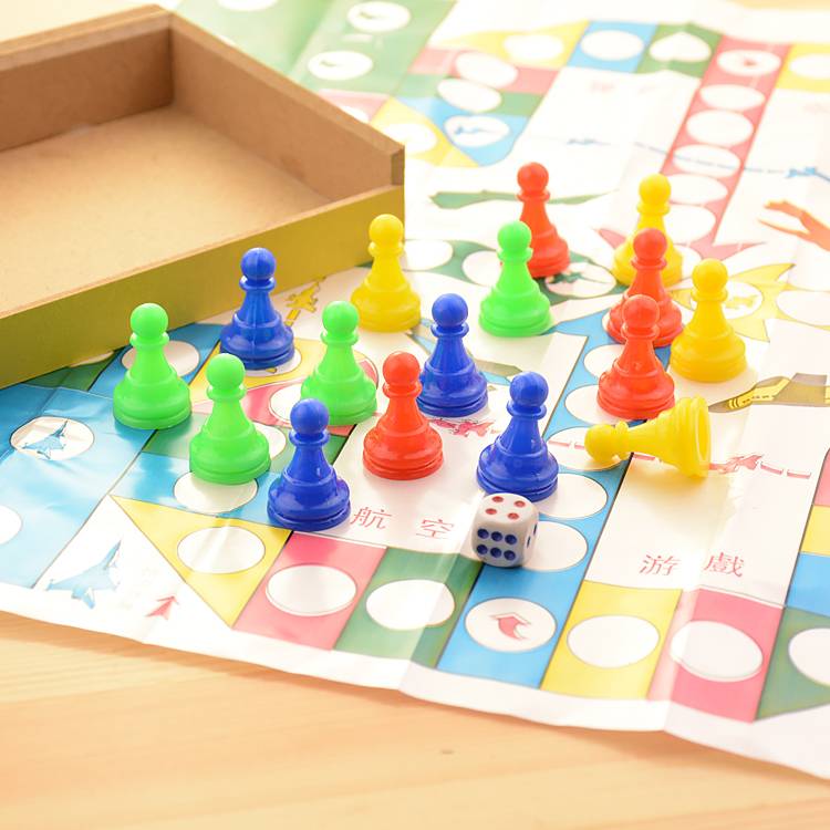 Children's puzzle Wuzi Chess/Flying Chess Children Teaching Black and White Police Parent -Child Game Wooden Box