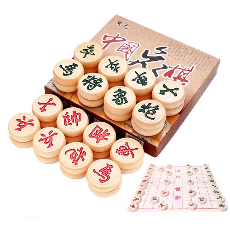 Chinese chess solid wood chessboard students Children adults are like chess wooden household high -end sets like chess and cards