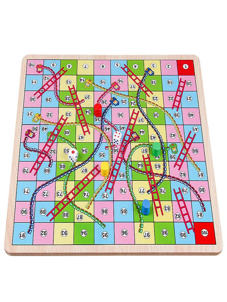 Flying chess checked fifth son chess and Go wooden chess children's toys toys toys, wisdom, multi -function game Daquan snake chess too