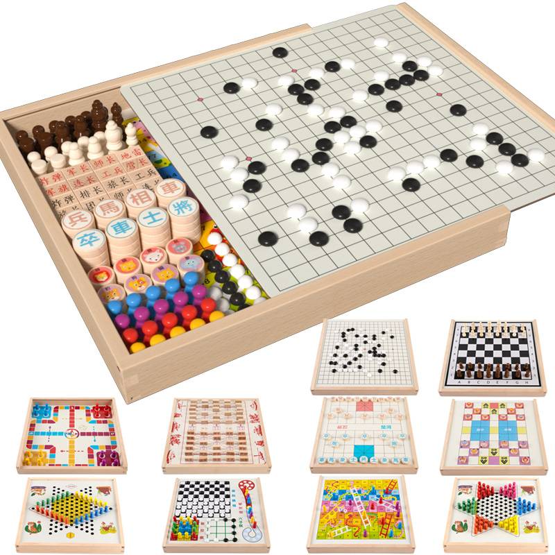 27 One Multi -function chessboard children's puzzle toy flying board game Wuzi chess checked six -one gift