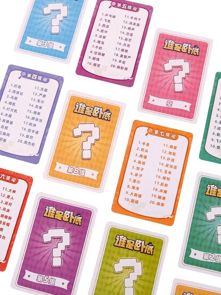 Who is an undercover board game card and a group of funny children's adult family leisure party games