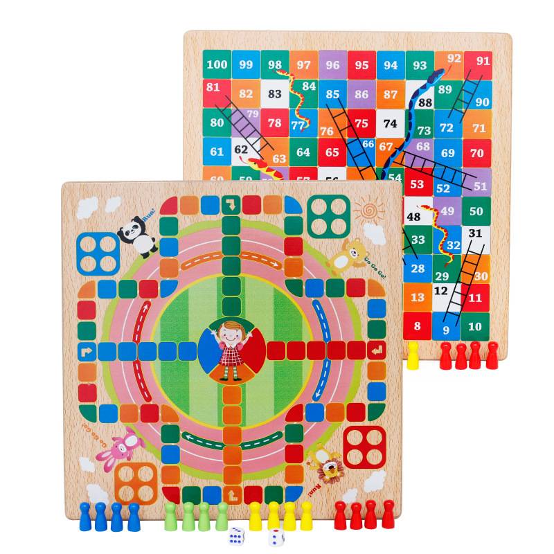 Mu Maruko 2 in 1 chess (snake ladder chess+flying chess)