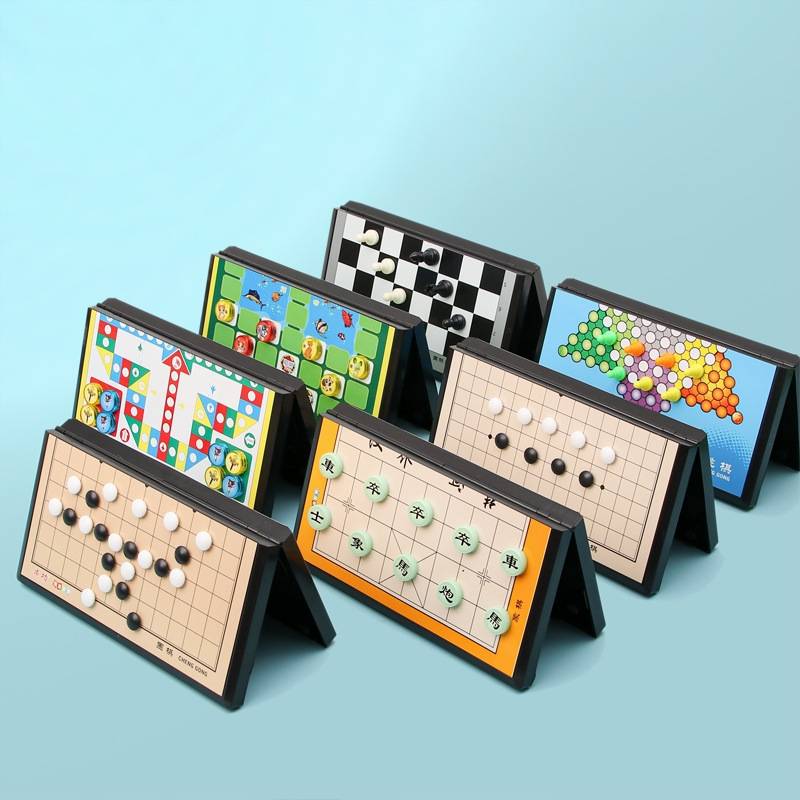 Magnetic chess children's puzzle five sons, Go, Go, Bayi Multifunctional Chess Picker Primary School Game Chess Toys