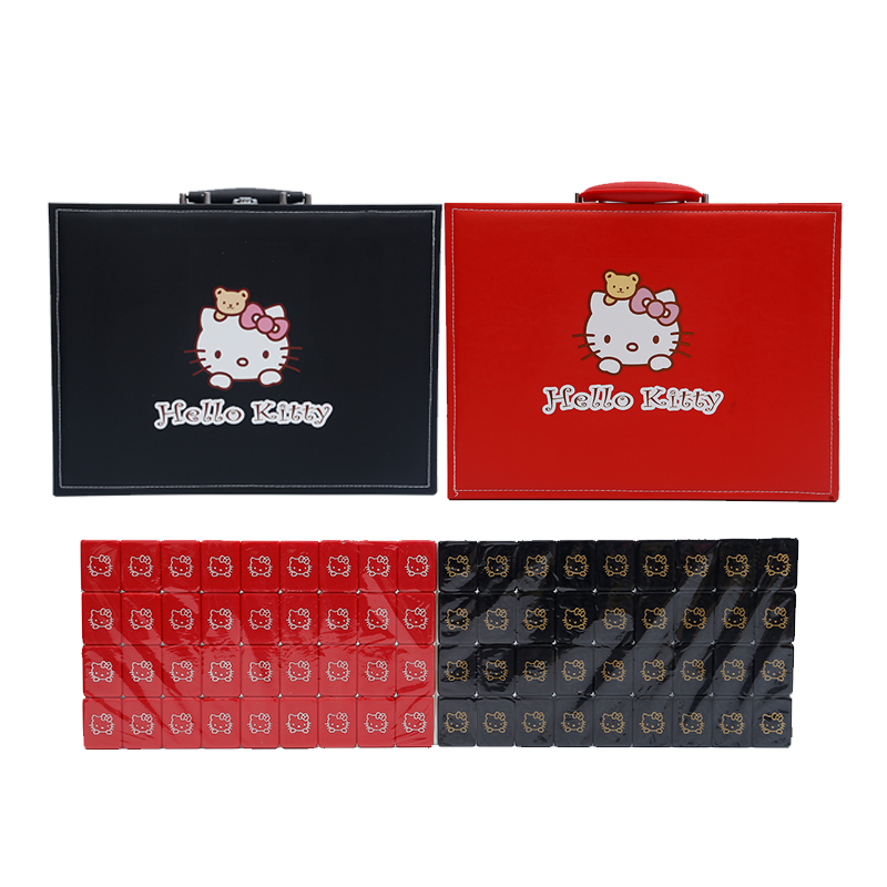 Hand -rubbing home Mahjong brand cute kitten red black cute Catty cat cartoon mahjong medium large custom mahjong