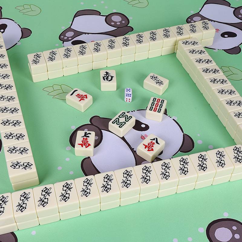 Ivory family hand-stamping mahjong mahjong panda mahjong small, medium and large creative gift customized box