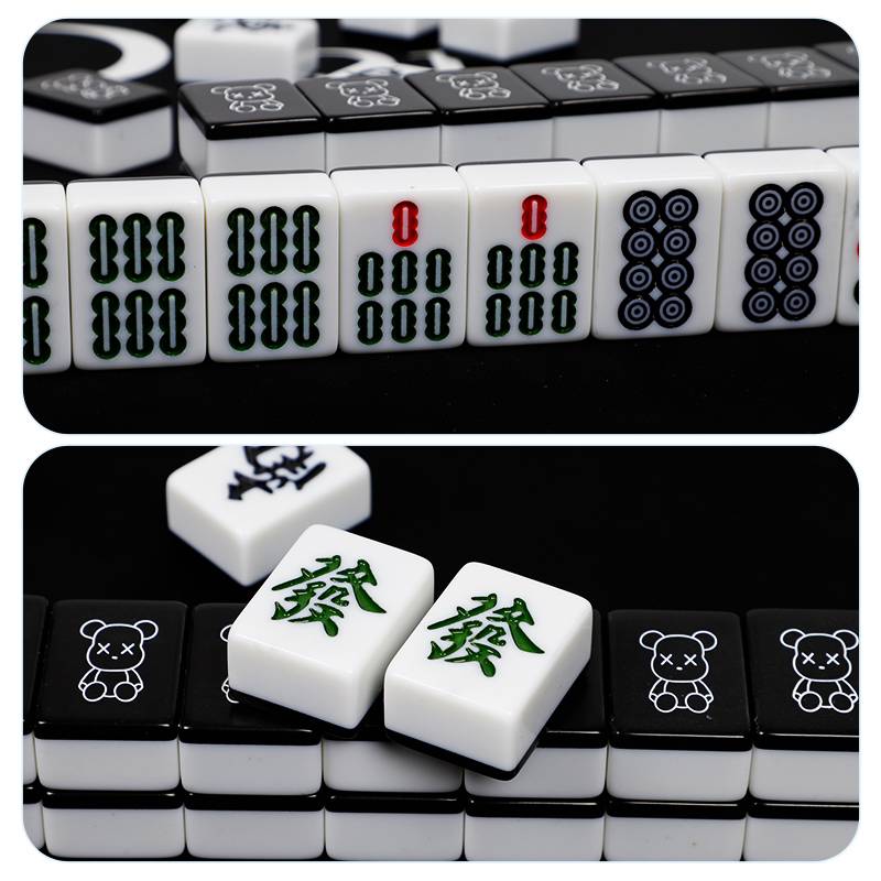 Cartoon Mahjong brand cute net red black violent bear 40/42/44 Personal customized home hand rubbing mahjong card