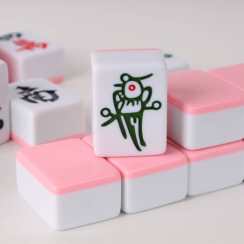 Pink pattern custom home mahjong hand rubbing net red dormitory senior mahjong brand large personality 40/42/44