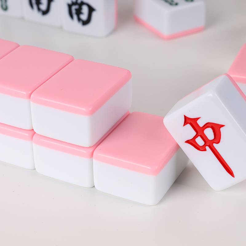 Pink pattern custom home mahjong hand rubbing net red dormitory senior mahjong brand large personality 40/42/44