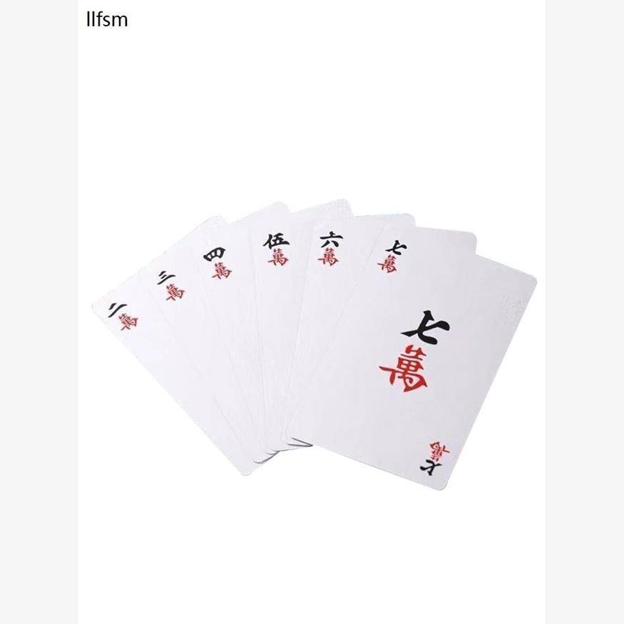 mahjong poker family camped with 108 card portable cards, 136 waterproof sparrow paper, Parkkbuk