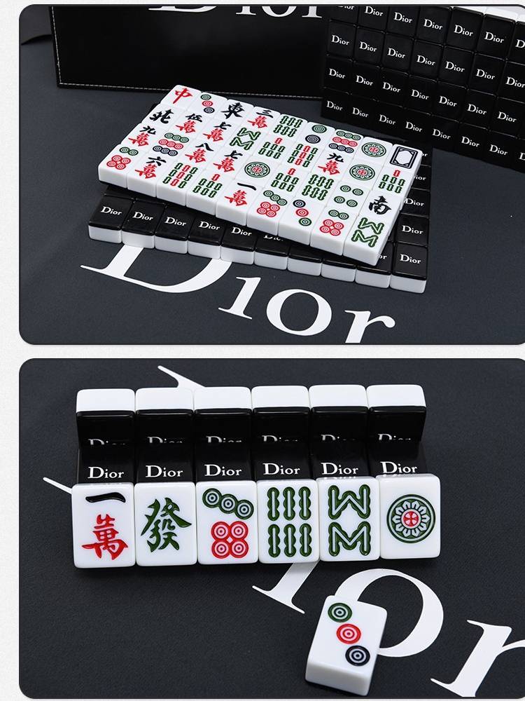 Dior Black Mahjong Private Customized Net Red Tide Cartoon Cartoon Furniture Middle Gift Mahjong Brand