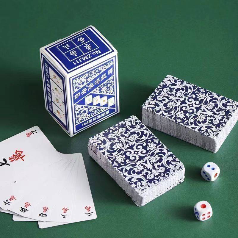Paper Mahjong 108 waterproof paper, Sichuan sparrow poker card 144 outdoor dedicated thickness, silent, silent Park Kek