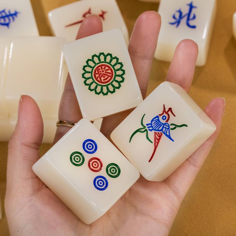 Family hand rubbing Mahjong high -end acrylic solid classic old -fashioned mid -nickname Hong Kong high -end ivory white