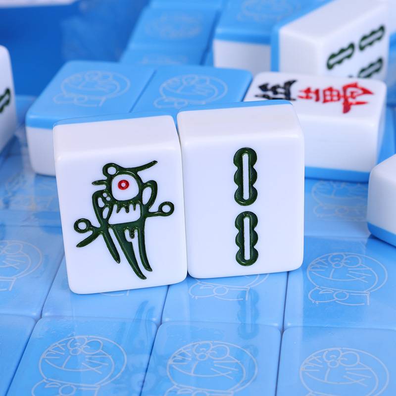 Hand -rubs Mahjong brand cute cartoon mahjong custom blue fat mid -large net red mahjong dormitory sparrow card