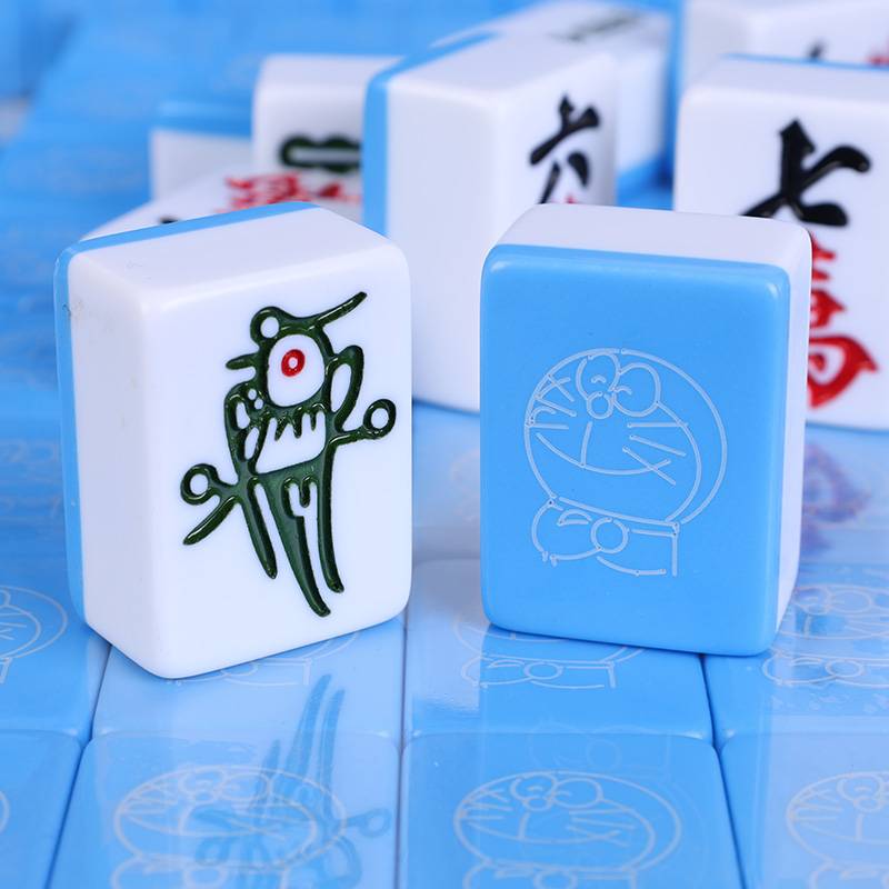 Hand -rubs Mahjong brand cute cartoon mahjong custom blue fat mid -large net red mahjong dormitory sparrow card
