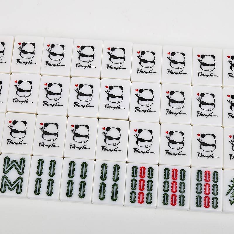 Home Cute Cartoon Mahjong White Panda Hand rubbing Mahjong 40/42/44 Mahjong Creative Monument