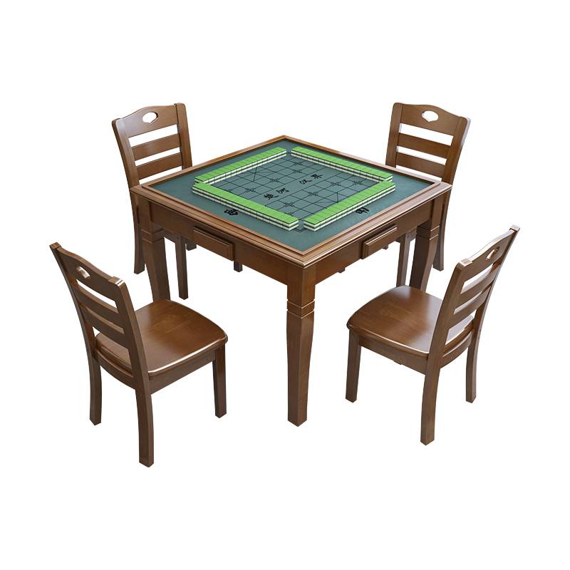 Solid wood chess table and chair combination hand rubbing mahjong table dual -use nursing home activity room chess and card table poker table